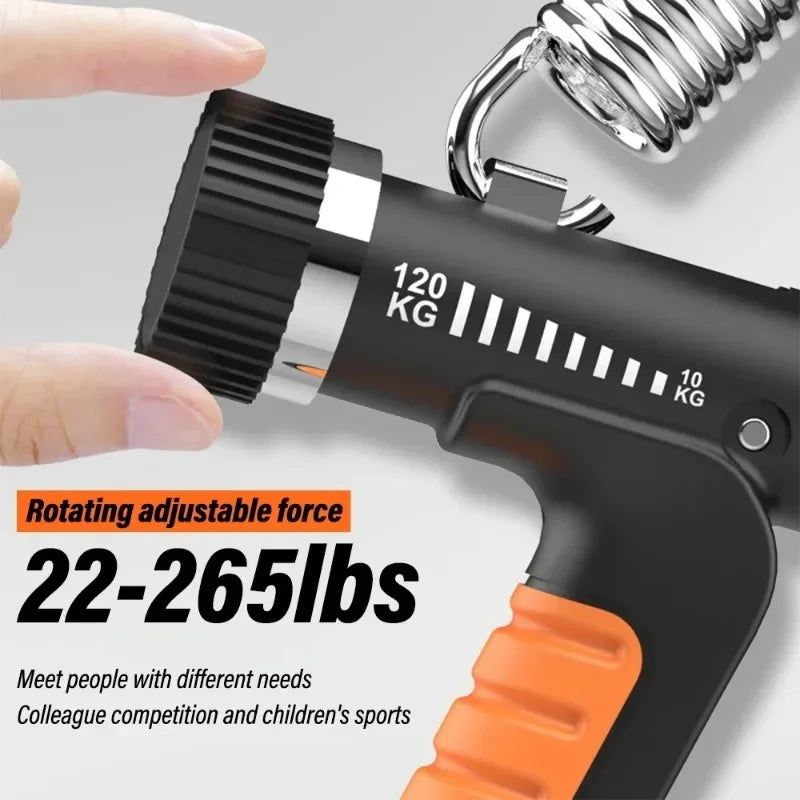 1-2Pcs 10-120Kg Adjustable Heavy Hand Grip Exercise Strengthener Gripper Finger Expander Arm Wrist Forearm Trainers Handgrip